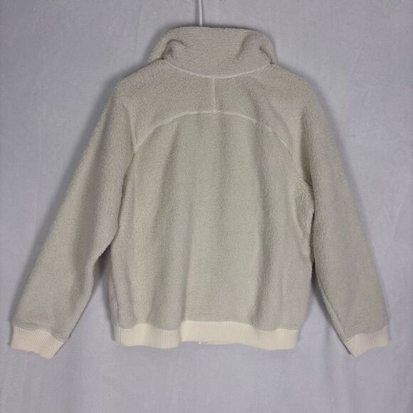 Athleta White Tugga Jacket II Sherpa Zip Up Bomber Jacket Size Medium - Picture 9 of 12